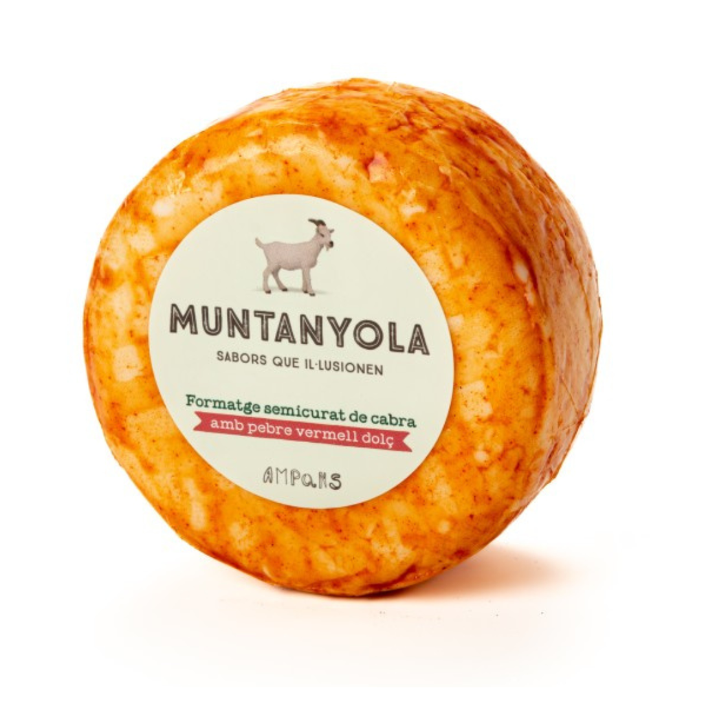 Formatge curat cabra amb pebre vermell Muntanyola 350g aprox